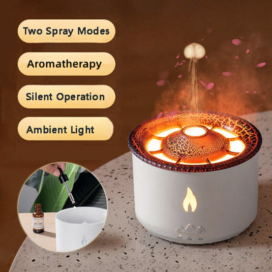 Volcano Aromatherapy Humidifier with Jellyfish Flame