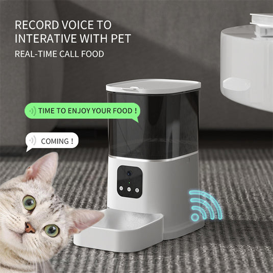 Smart Pet Feeder with Voice Recorder and WiFi