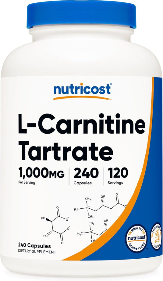 Nutricost L-Carnitine Tartrate 1,000mg, 240 Capsules - 500mg Per Capsule