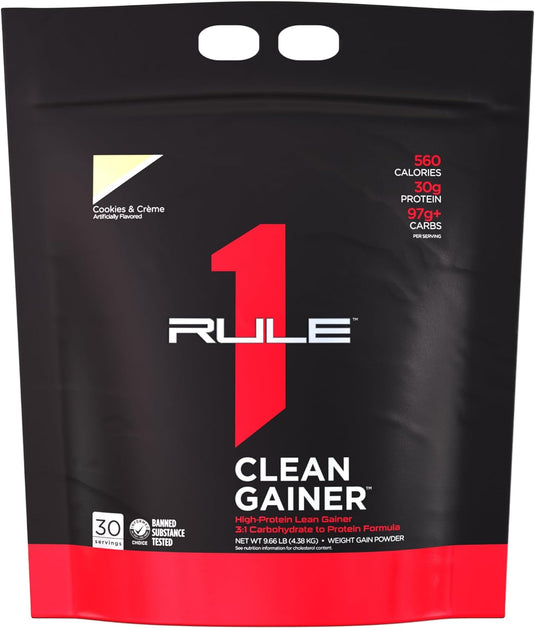 Rule 1 R1 Clean Gainer, Cookies & Creme - 9.66 Pounds