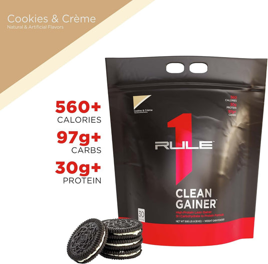 Rule 1 R1 Clean Gainer, Cookies & Creme - 9.66 Pounds