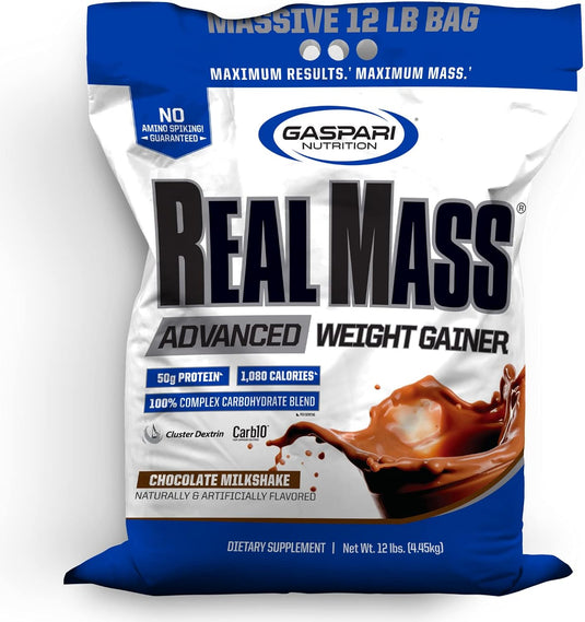 Gaspari Nutrition Real Mass, Advanced Weight Gainer, High Protein, Gycofuse Carbs