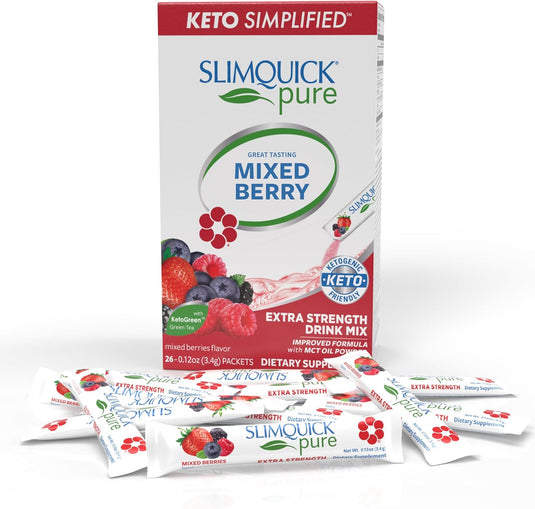 Slimquick Pure 3x Extra Strength Mixed Berry Drink Mix for Women to Help Achieve Weight Goals