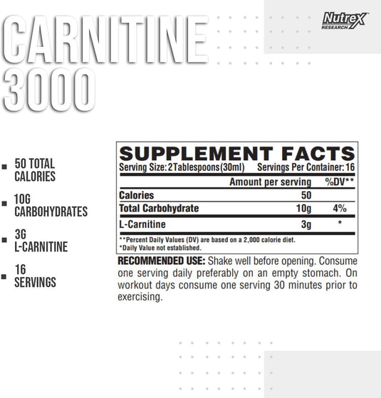 Nutrex Research Liquid Carnitine 3000