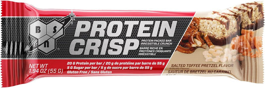 BSN Protein Crisp Bar, Protein Snack Bars, Crunch Bars with Whey Protein and Fiber