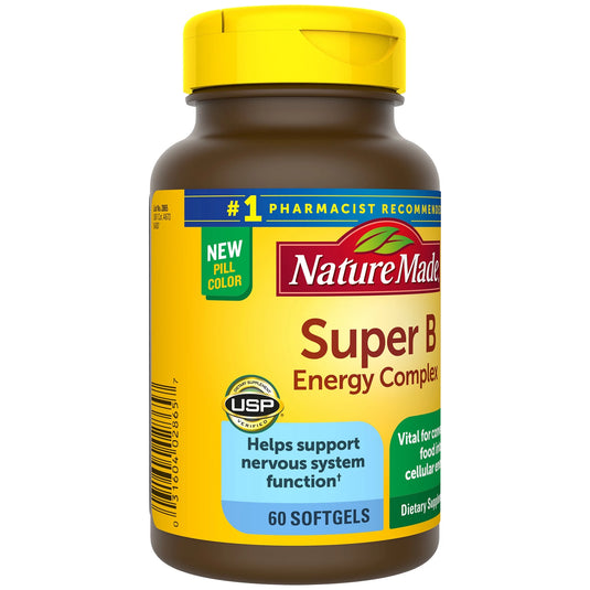 Nature Made Super B Energy Complex Softgels, Dietary Supplement, 60 Count