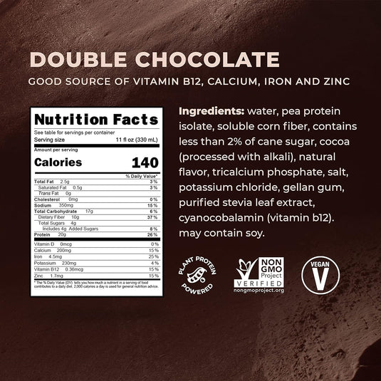 Evolve Plant Based Protein Shake, Double Chocolate, 20g