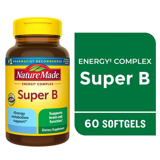 Nature Made Super B Energy Complex Softgels, Dietary Supplement, 60 Count