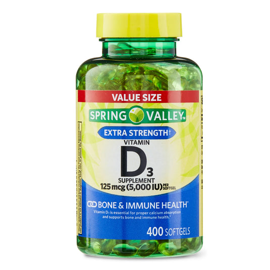 Vitamin D3 Spring Valley Softgels, 125 mcg per Softgel, 5,000 IU