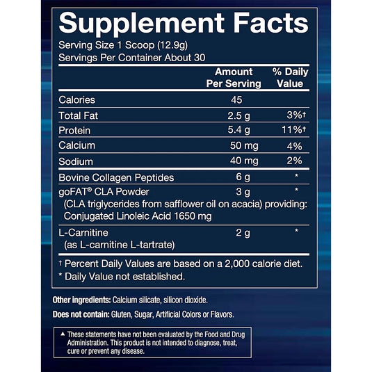 CLA Carnitine Collagen Powder - Supports Fat Metabolism & Healthy Skin